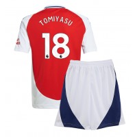 Dres Arsenal Takehiro Tomiyasu #18 Domáci pre deti 2024-25 Krátky Rukáv (+ trenírky)